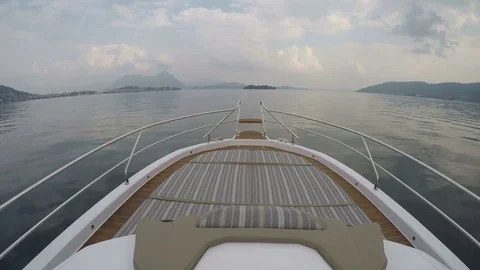 On board view of a boat navigating fast Stock Footage 71835727
