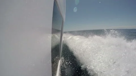 On board view of the hull of boat navigating on choppy sea Stock Footage 67569259
