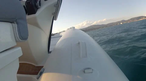 On board view of rib navigating fast  Stock Footage 41709065