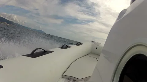 On board view of a rib navigating Stock Footage 50969559