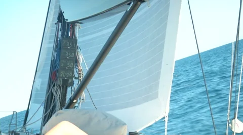 On board view of a sailing boat Stock Footage 68458817