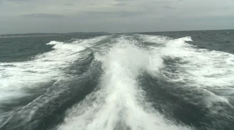 On board view of the wave of a boat Stock Footage 56280752