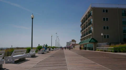Board walk beach time lapse Stock Footage 54661133