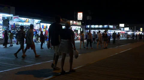 Board walk at Night Stock Footage 67088221