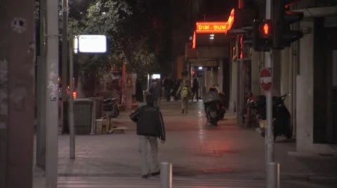 Board walk Tel Aviv Pan Righ to Left Day Stock Footage 25136118
