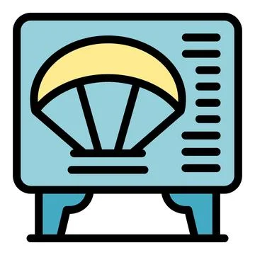 Board wind kite icon vector flat Stock Illustration