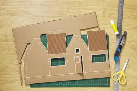 BoardCraft pattern on the table Stock Photos