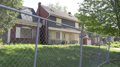 Boarded up abandoned foreclosed homes Stock-Footage 155546660