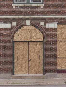 Boarded up door Stock Photos