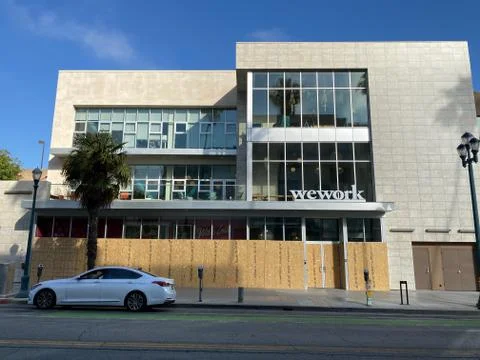 Boarded up WeWork Stock Photos
