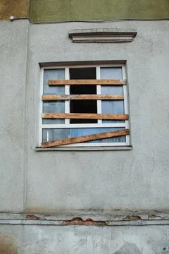Boarded-up window Stock Photos