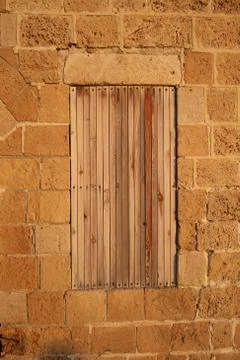 Boarded up window in Tel Aviv Stock Photos