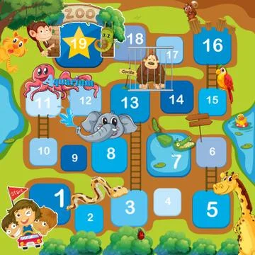 A boardgame with animals Stock Illustration