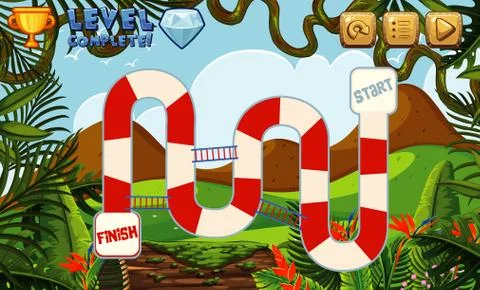 Boardgame template with forest background Stock Illustration
