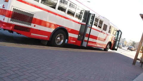Boarding bus 2988 Stock Footage 1056729