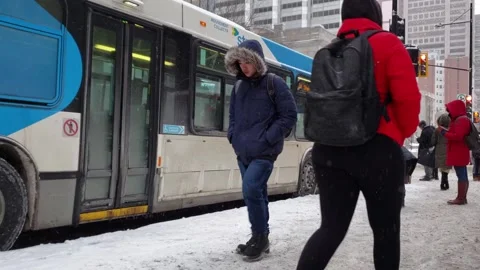 Boarding bus Stock Footage 131180831