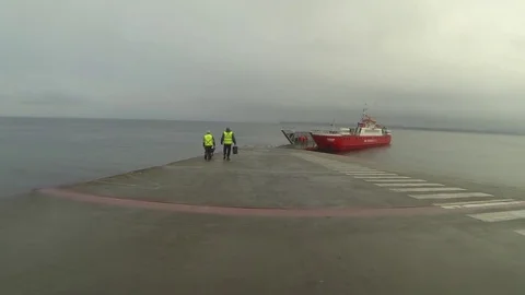 Boarding ferry Stock Footage 77047007