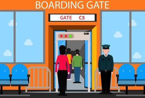 Boarding Gate Concept Illustration Stock Illustration