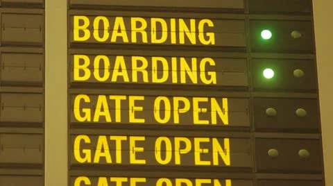 Boarding message in airport Stock Footage 11263121