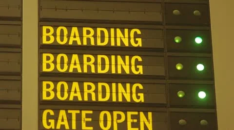 Boarding message in airport Video stock 11263122