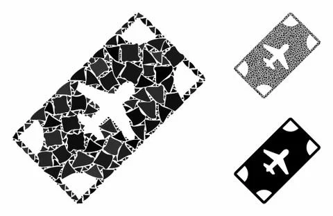 Boarding pass Composition Icon of Raggy Elements Illustrazione stock