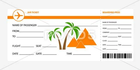 Boarding pass egypt Stock Illustration