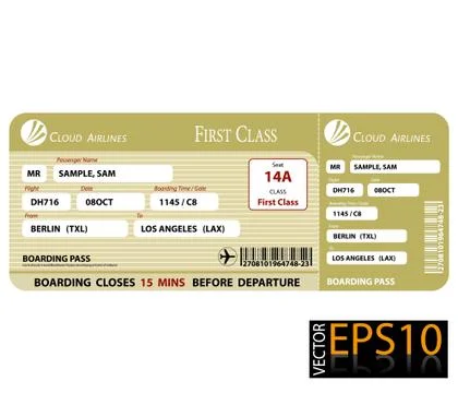Boarding Pass First Class Illustration