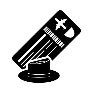 Boarding pass or ticket and hat icon Stock-Illustration