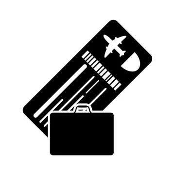 Boarding pass or ticket and suitcase icon Stock-Illustration