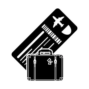 Boarding pass or ticket and suitcase icon Stock-Illustration