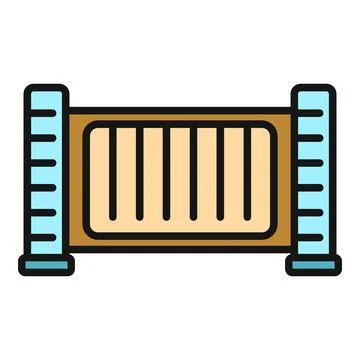 Boarding pass scanner gate flat line icon Stock Illustration