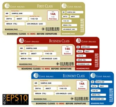Boarding Pass Set Stock Illustration