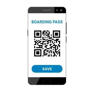 Boarding pass on smartphone Illustrazione stock