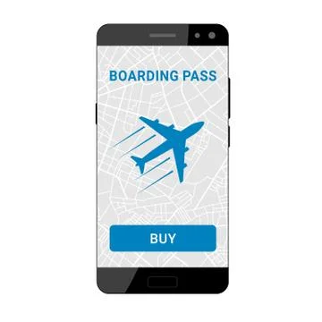 Boarding pass on smartphone Stock Illustration