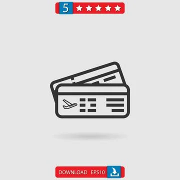 Boarding pass vector icon Stock Illustration