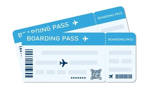 Boarding pass vector illustration. Air plane tickets template. Airline flight Stock Illustration