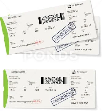 Boarding pass vector illustration Stock Illustration