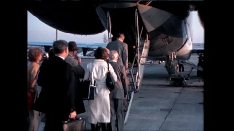Boarding the Plane Stock Footage 276292365