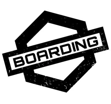 Boarding rubber stamp Stock Illustration