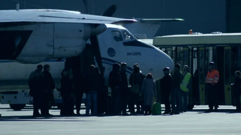 Boarding into a Small Plane Stock-Footage 32178619