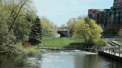 Boardman River Dam Video stock 105606058