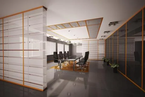 Boardroom interior 3d render Stock Illustration