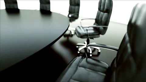 Boardroom, meeting room and conference table and chairs. Business concept. Stock Footage