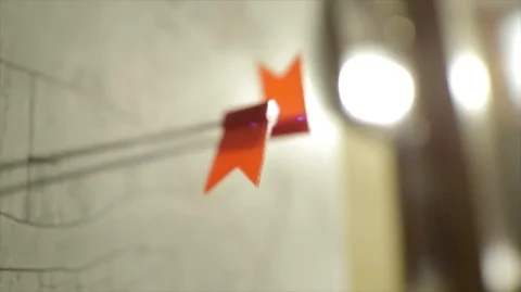 Boardroom with Orange Flags Positioned on Map HD Video Video stock 90956552