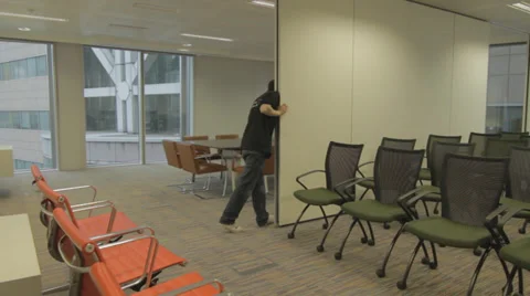 Boardroom Partition Being Moved Vídeo Stock 39200133