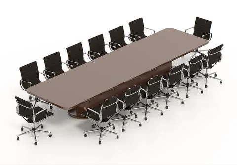 Boardroom table isolated on white background. 3D illustration Stock Illustration