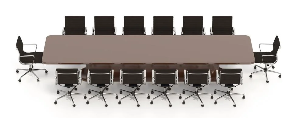 Boardroom table isolated on white background. 3D illustration Stock Illustration