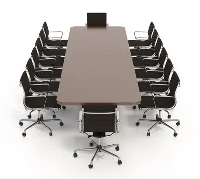 Boardroom table isolated on white background. 3D illustration Stock Illustration