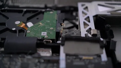 Boards and hdd inside a computer close-up 스톡 동영상 85231945