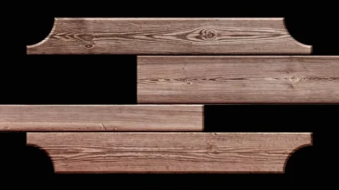 The boards appear in pairs and form a rectangular wooden sign with notched co 스톡 동영상 166375920